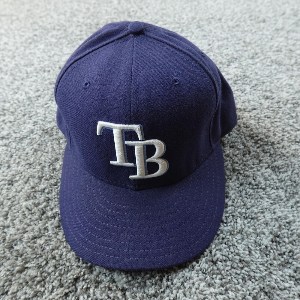 Tampa Bay Rays Hat Cap Mens 7 1/2 Blue MLB Baseball New Era Fitted On Field USA